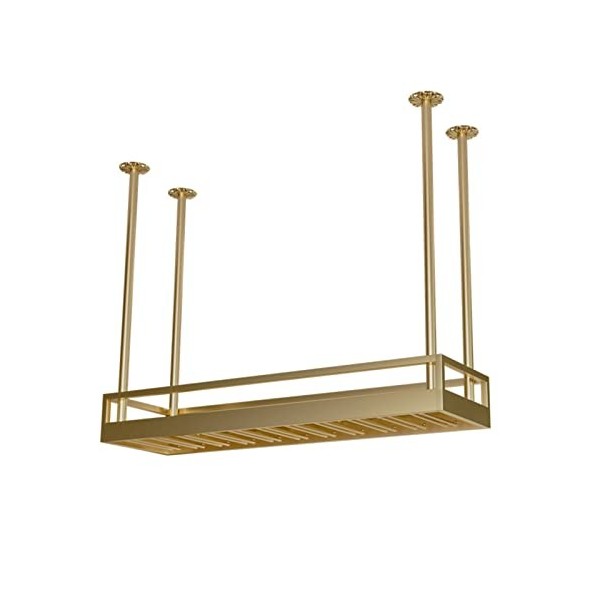 TZUFA Casier à vin en métal, casier à vin monté au Plafond et Support en Verre, Support Suspendu pour Bouteilles de vin, étag