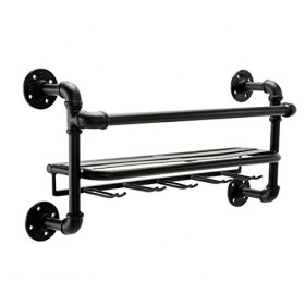 Casier à vin sur pied à suspendre au mur, rétro en fer forgé, casier à vin industriel, présentoir de rangement, porte-gobelet