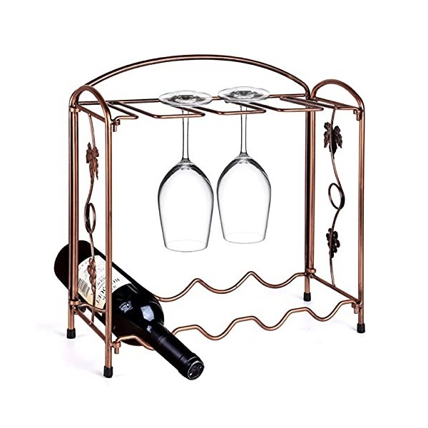 Casier à vin Casier à Vin Dessus de Table Décoration de la Maison Fer Artisanat Bouteille de Vin Rétro Étagère de Rangement d