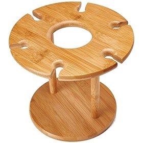 ELzEy Casier à vin, casier à vin en Bois, Support de Bouteille de vin sur Pied, Cadre de gobelet, Ornements de Support de Tas