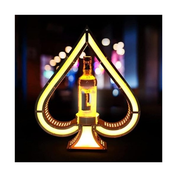 Présentoir de Bouteille de vin éclairé par LED Support de vin Lumineux Présentoir de Bouteille de vin Brûleur de Bouteille de