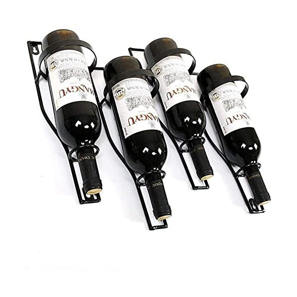 Casier à vin, casier à vin Mural en métal, casier à vin Suspendu en Fer européen, casier à vin 4 Bouteilles de casier à vin e