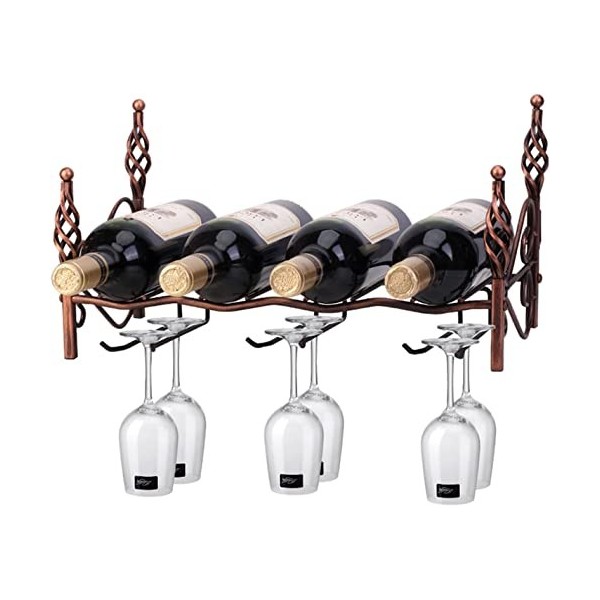 Casier à vin Mural en Fer forgé de Style européen, casier à Bouteilles de vin Simple, casier à vin Rouge, Maison Bronze 45,7 