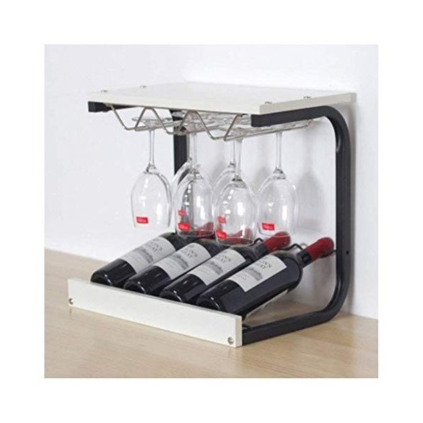 DEUYO Un casier à vin, support, cintre suspendu pour armoire suspendue, support de bar, support familial, porte-gobelet à vin