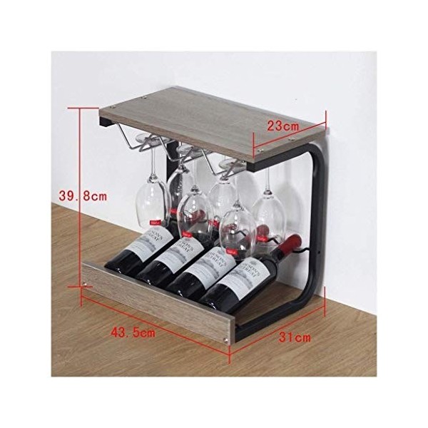DEUYO Un casier à vin, support, cintre suspendu pour armoire suspendue, support de bar, support familial, porte-gobelet à vin