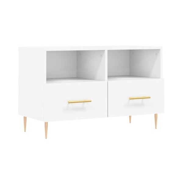 VEEKI Meuble TV, Meuble TV Suspendu, Meuble TV Industriel, Meuble TV Bois, Meuble Chambre, Convient pour Salon ou Chambre, Bl