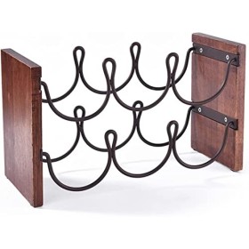 DEUYO Casier à vin Rouge à 2 Couches de Style Pastoral américain Casier à vin en Fer forgé de Style européen Ornements darmo