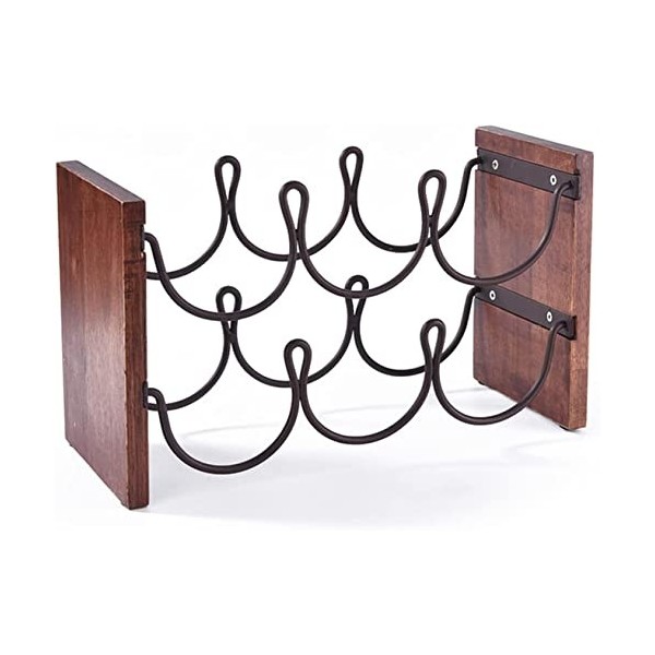 DEUYO Casier à vin Rouge à 2 Couches de Style Pastoral américain Casier à vin en Fer forgé de Style européen Ornements darmo