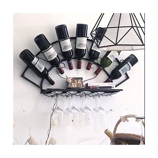 PUCHEN Casier à vin Casiers à vin Suspendus, Porte-Bouteille de vin Mural avec Support en Verre, étagère de Stockage de vin e