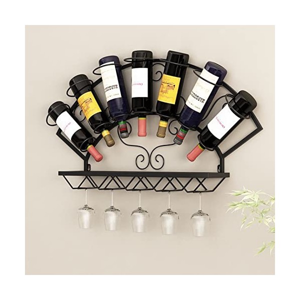 PUCHEN Casier à vin Casiers à vin Suspendus, Porte-Bouteille de vin Mural avec Support en Verre, étagère de Stockage de vin e