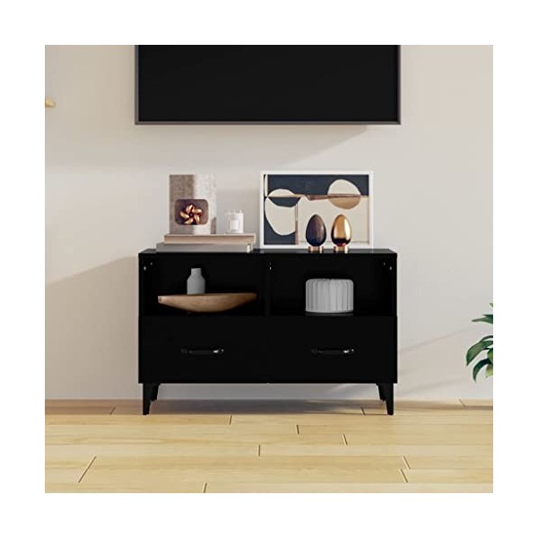 VEEKI Meuble TV, Meuble TV Suspendu, Meuble TV Industriel, Meuble TV Bois, Meuble Chambre, Convient pour Salon ou Chambre, No