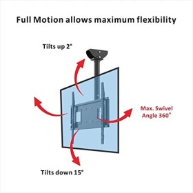 FLEXIMOUNTS CM2 Support de télévision pour Plafond Inclinable Réglable sadapte à la Plupart des Moniteurs LCD à Écran Plasma