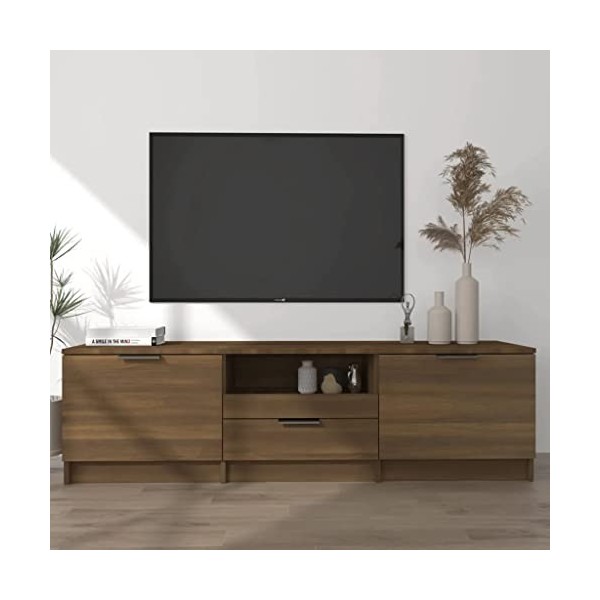 Meuble TV Chêne marron 140x35x40 cm Bois dingénierie