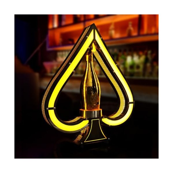 THYXGS Affichage De Bouteille De Vin De Barre De LED, Casiers À Vin Déclairage À 7 Couleurs, Présentateur De Bouteille De Bi