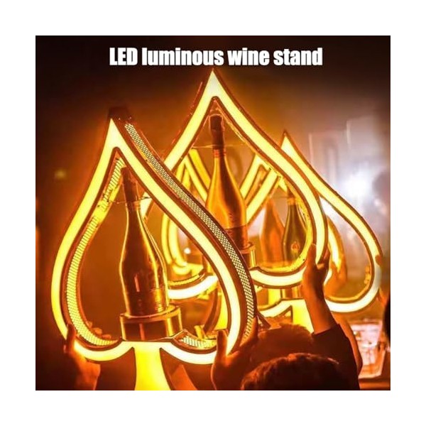 THYXGS Affichage De Bouteille De Vin De Barre De LED, Casiers À Vin Déclairage À 7 Couleurs, Présentateur De Bouteille De Bi