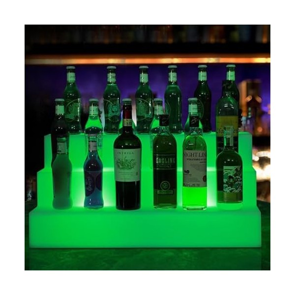 Présentoir De Bouteilles Led à 3 Niveaux, Support Déclairage Pour étagère De Bouteilles De Vin, De Boissons, De Bar, De Bois