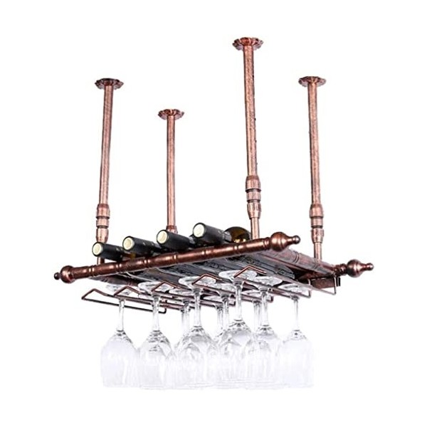 SOYDAN Rack de Bouteilles À Vin Suspendu en Métal Suspendu en Métal | Rack de Plafond en Fer en Métal Mural | Rangement du Ca