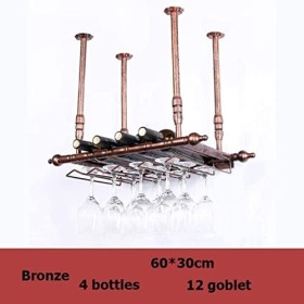 SOYDAN Rack de Bouteilles À Vin Suspendu en Métal Suspendu en Métal | Rack de Plafond en Fer en Métal Mural | Rangement du Ca