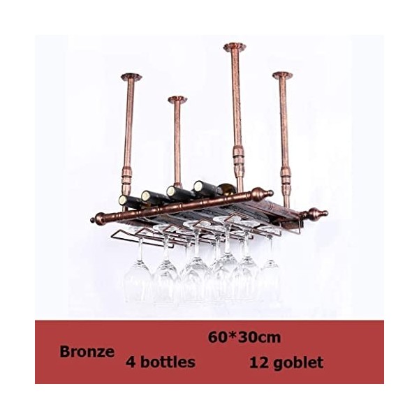 SOYDAN Rack de Bouteilles À Vin Suspendu en Métal Suspendu en Métal | Rack de Plafond en Fer en Métal Mural | Rangement du Ca
