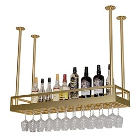 Casier à vin Mural, casier à vin Suspendu Moderne de Grande capacité en métal, casier à vin avec Support en Verre, pour Cuisi