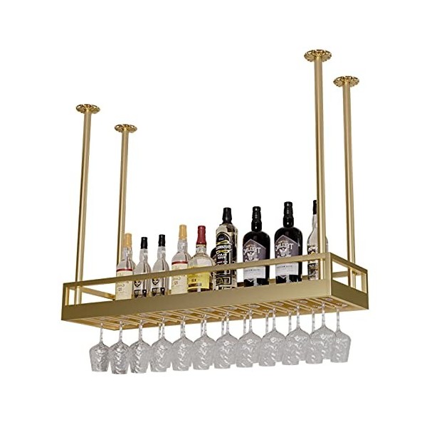 Casier à vin Mural, casier à vin Suspendu Moderne de Grande capacité en métal, casier à vin avec Support en Verre, pour Cuisi