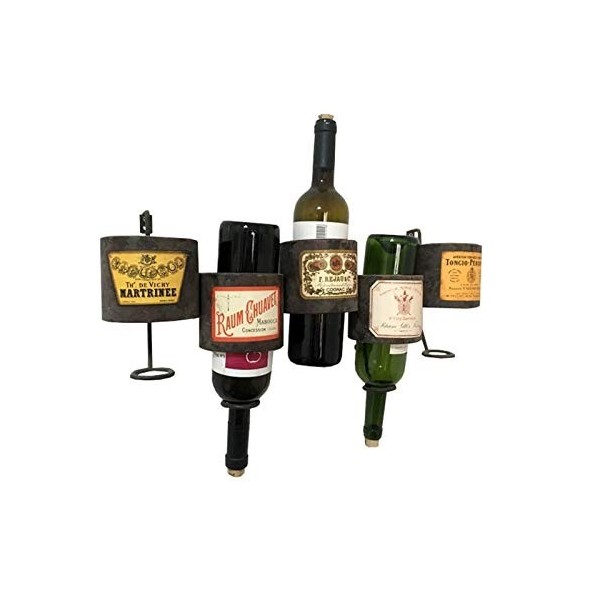 Casier à vin sur pied 5 bouteilles support mural casier à vin bar café décoration fer art support de vin affichage de stockag