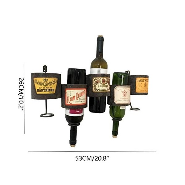 Casier à vin sur pied 5 bouteilles support mural casier à vin bar café décoration fer art support de vin affichage de stockag