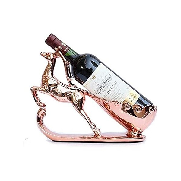 Casier à vin Porte-bouteille de vin en forme de cerf tacheté moderne, sculpture, casier à vin, artisanat, étagère à bouteille