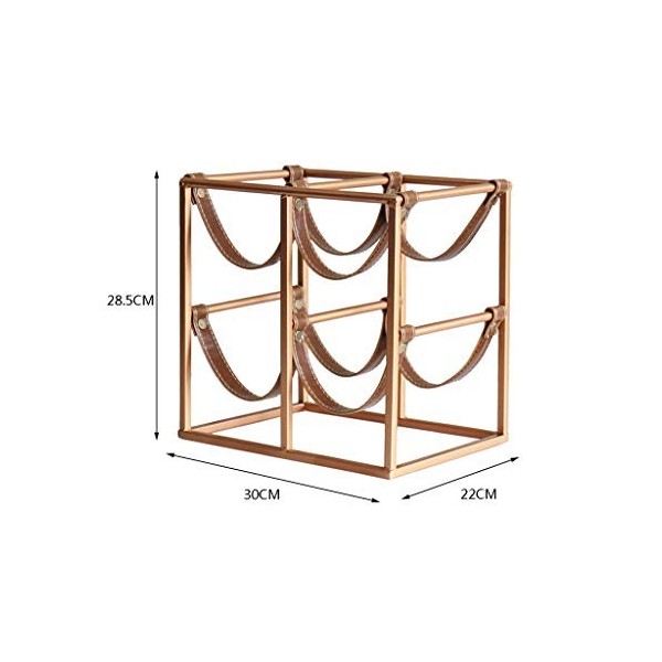 Umaxa Casier à vin, décoration de Bureau à Domicile, casier à vin en métal, casier à vin en Cuir créatif Or 