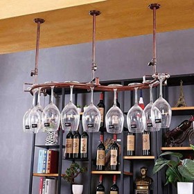 PJQUEKAIPJ Casier à vin Accueil Support Rouge Restaurant Bar Support à Verre à Vin/Support de Bouteille de Vin Suspendu au Pl