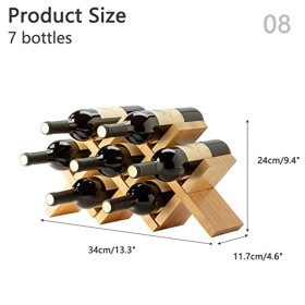 KOHARA Casier à vin, casier à vin en Bois de Bambou de comptoir, casier à vin Multi-Bouteilles, casier à Bouteilles de vin, p