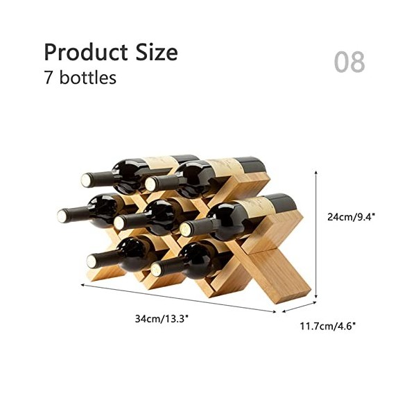 KOHARA Casier à vin, casier à vin en Bois de Bambou de comptoir, casier à vin Multi-Bouteilles, casier à Bouteilles de vin, p