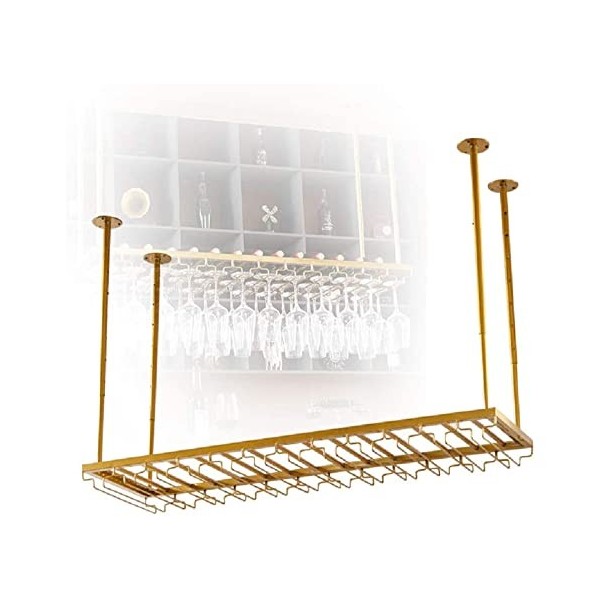 Casier à vin Porte-verre à pied suspendu, porte-verre à bouteille de vin flottant, hauteur réglable, porte-gobelet à vin à l