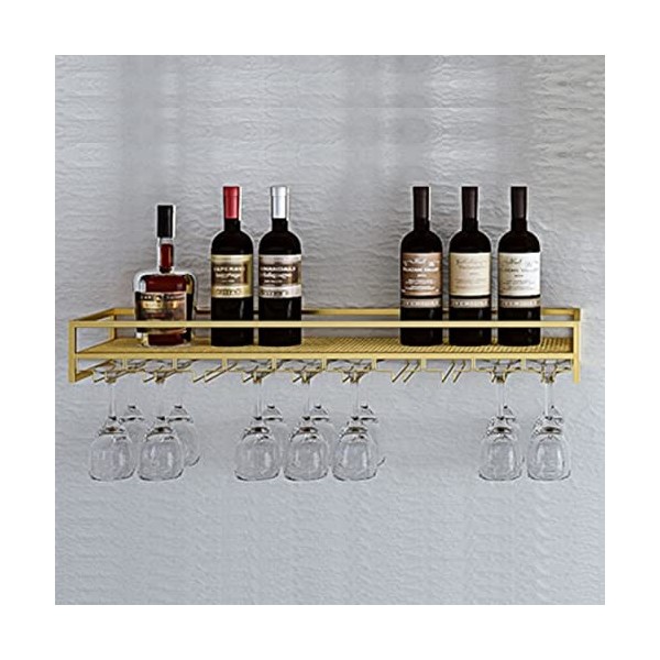 Casier à vin mural, étagère à vin en métal avec support en verre, porte-bouteille de champagne, étagère de rangement à vin su