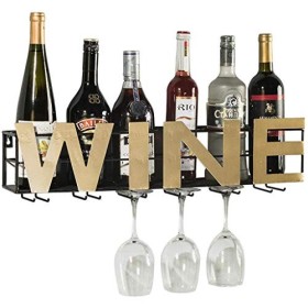 PUCHEN Étagères De Rangement Murales, Étagères De Marchandises Support De Tasse De Vin Tenture Murale Type Tieyi Casier À Vin