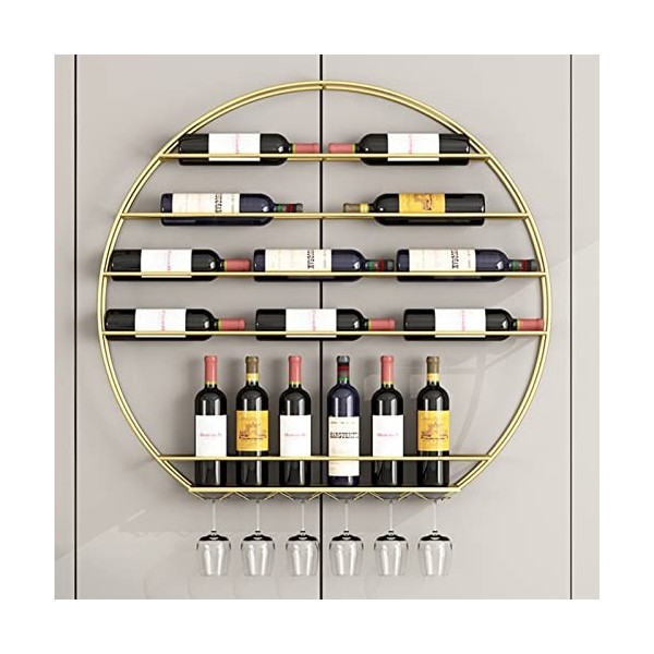 TZUFA Casier à vin Étagère à vin Murale, Support de Verre à vin Suspendu, Support de vin en métal, étagère de Stockage de vin