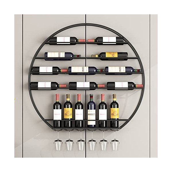 TZUFA Casier à vin Étagère à vin Murale, Support de Verre à vin Suspendu, Support de vin en métal, étagère de Stockage de vin