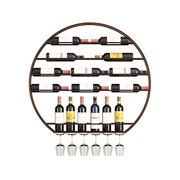 TZUFA Casier à vin Moderne avec Support de Rangement pour gobelet, casier à vin Suspendu Mural en métal de 80 cm, Organisateu