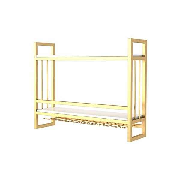 TZUFA Casier à vin Porte-Verre à vin, étagère de Rangement Murale en métal pour vin, présentoir Multifonction à 2 Niveaux pou