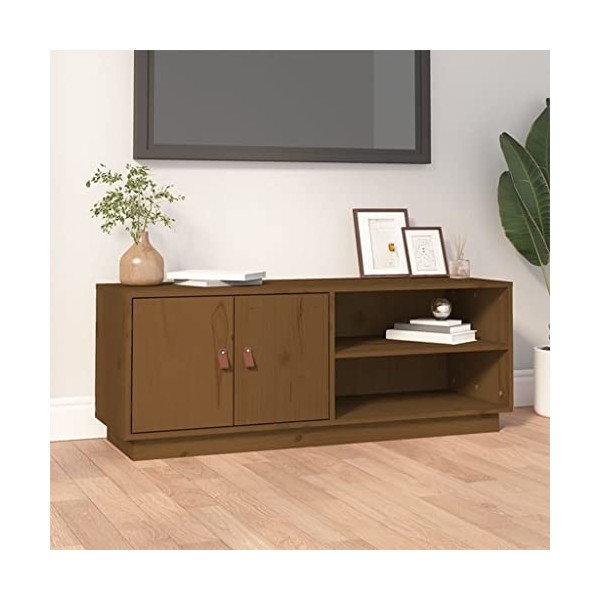 Générique Meuble TV Marron Miel 105x34x40 cm Bois de pin Massif,11.95 KG,818223, Meubles, Meubles TV