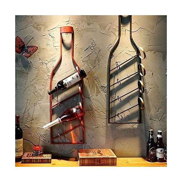 Casier à vin Étagère à vin rétro Bracke Mural Home Restaurant Mur Pendentif Tenture Murale Ornement Loft Creative Bar Décorat