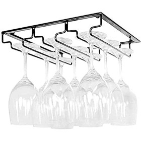 ELzEy Casier à vin de bar Casier à vin de plafond Casier à bouteilles de vin mural ， Support de suspension pour verres à vin 