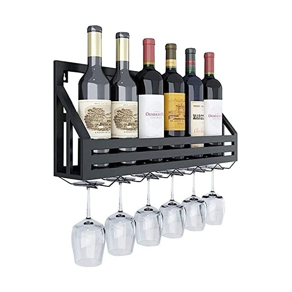 Casier à vin, Bar, Restaurant, casier à Verres à vin, Mural Suspendu à la Maison, Bouteille de vin en métal et amp.Support en