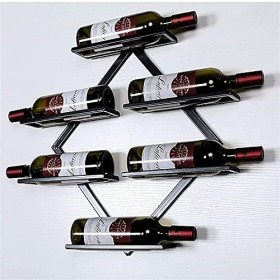 ELzEy Casier à vin monté Support Mural de Bar à vin, 6 Supports de Stockage de Bouteilles, étagère de décoration en Fer en mé