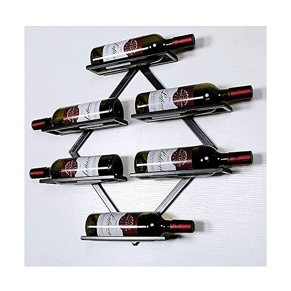 ELzEy Casier à vin monté Support Mural de Bar à vin, 6 Supports de Stockage de Bouteilles, étagère de décoration en Fer en mé
