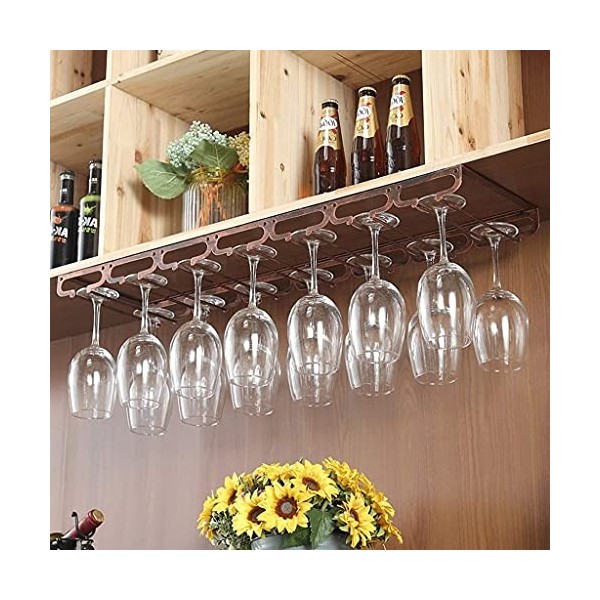 Casiers à vin Support de rangement Support à verres à vin Étagère à vin murale en fer Support suspendu pour verres à pied Cas