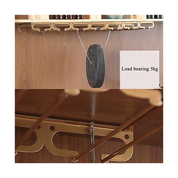 Casiers à vin Support de rangement Support à verres à vin Étagère à vin murale en fer Support suspendu pour verres à pied Cas