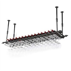 PJQUEKAIPJ Casier à vin, Bar, Restaurant, Suspendu, casier à Verres à vin, Porte-Bouteille de vin rétro, Supports à Verres à 