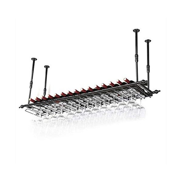 PJQUEKAIPJ Casier à vin, Bar, Restaurant, Suspendu, casier à Verres à vin, Porte-Bouteille de vin rétro, Supports à Verres à