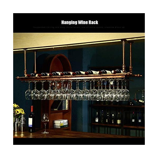 PJQUEKAIPJ Casier à vin de bar, casier à bouteilles de vin mural pour restaurant, support à verres à vin réglable, support à 